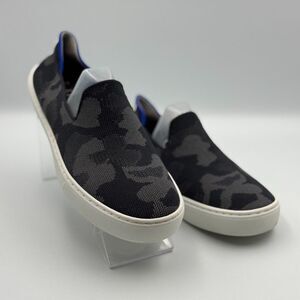 Rothy's The Loafer Black Camo Knit Slip-On Women's 7 Sustainable Good Condition